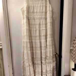 Torrid lace maxi dress, cream, size 24